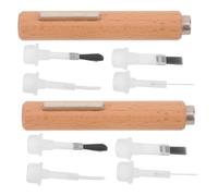 ibasenice Cat Eye Nail Magnet Pen with Stable Magnetization with Wood Handle 3-in-1 2 Sets and Replaceable Double-ended Brush Multifunction Nail Art Tool for Home and Professional