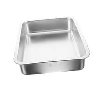 ibasenice Cat Litter Box Stainless Steel Litter Tray Metal Open Design for Easy Access Generous Size Smooth Edges Kitten Rabbit PET Toilet Waste Tray Scoop Storage Feature