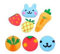 ibasenice Catnip Pet Cat Chew 4pcs Interactive Plush Cat Fruits Cartoon Shaped to Reduce Loneliness and Provide Stress Relief for Kittens and Seniors