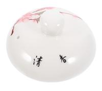ibasenice Ceramic Accessory Lid Construction Pot Thickened with and Tea Single Pot Lid Design, Easy-to-use White Porcelain Cover, Versatile for Home Or Office Tea Cups