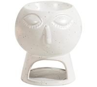 ibasenice Ceramic Aroma Diffuser Tealight Oil Burner with Abstract Design, Wax Warmer Made of Sturdy Ceramic, for Living Room and Yoga Room Home Decoration