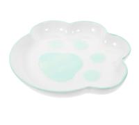 ibasenice Ceramic Cat Feeding Bowl with Cat Paw Shape Non-slip and Bite Resistant Pet Feeder for Wet Food Sturdy White Ceramic Bowl for Daily Feeding