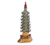 ibasenice Ceramic Feng Shui Tower Figurine 8 Inch with 7 Level Pagodas Featuring Bonsai Elements for Office Desk or Bookshelf Decor