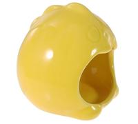 ibasenice Ceramic Hamster Cool Nest for Small Animals and Guinea Pigs, Portable and Safe Little Shaped Hamster Home in Yellow, Suitable to Place on Floor or Other Places