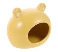 ibasenice Ceramic Hamster House Large Yellow Cooling Hideout Nest for Small Pets Summer Cooling Shelter Bite-resistant Habitat for Hamsters Sugar Gliders Guinea Pigs