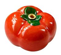 ibasenice Ceramic Tomato Shaped Incense Burner Holder with Smooth Surface and Comfortable Hand Feeling, Red Incense Stick Holder for Reading and Yoga Decoration