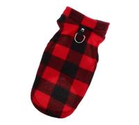 ibasenice Checked Dog Vest for Small to Medium Dogs Warm Polar Fleece Jacket with D Ring Leash Attachment Comfortable and Skin Friendly Pet Clothing for Winter Outdoors