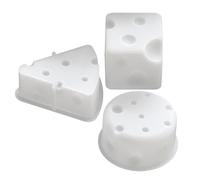 ibasenice Cheese-Shaped Silicone Candle Mold Set 3Pcs for Wax and Beeswax Candle Making with Intricate Cheese Texture for Home Party Decoration