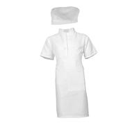 ibasenice Chef Costume Set with White Short Sleeve Apron and Hat S Baker Outfit for Boys and Multiuse Role Play Kitchen Dress-up for Baking Painting and Cosplay Parties