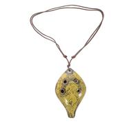 ibasenice Children's 6 Hole Leaf Ocarina Necklace Beginner Practice Wind Instrument Creative Dolomite Ocarina Kiln Colour Random Classical White Porcelain