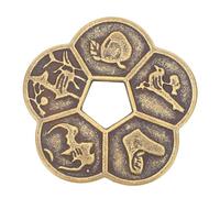 ibasenice Chinese Coin 2.16 Inch Brass Divination Coin Feng Shui Lucky Multi-Function Decorative for Collectors and Spiritual Practices
