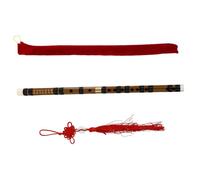 ibasenice Chinese Style Bamboo Flute Dizi Traditional Two-section Bitter Bamboo Wooden Flute for Beginners and Students Portable Wind Instrument Random Accessories
