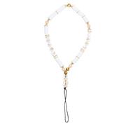 ibasenice Chinese Style White Polymer Clay and Crystal Phone Chain