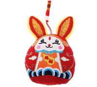 ibasenice Chinese Year Rabbit Plush Lucky Rabbit Mascot Doll for Home Car Nursery Decor Soft Lightweight Stuffed Bunny Symbolizing Health Wealth Harvest Gift