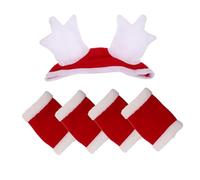 ibasenice Christmas Horse Costume with Santa Hat Leg Warmers Lightweight Breathable Holiday Parade Outfit Soft Flexible Material for Comfortable Festive Equestrian Wear