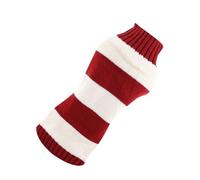 ibasenice Christmas Pet Sweater for Dogs Red and White Woolen Stripe Warm and Comfortable Knitted Jumper for Outdoor Activities and Jogging, Size Xl