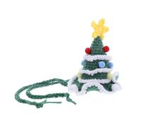 ibasenice Christmas Tree Dog Hat with Secure Chin Strap Warm Knitted Beanie Ear Warmer Photogenic Pet Costume for Holiday Party Dress Up Birthday and Festive Dinner Accessories