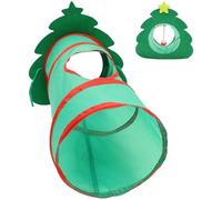 ibasenice Christmas Tree Shape Cat Tunnel for Indoor and Outdoor Use Foldable Kitten Tunnel with Comfortable Design and Sleeping Bed Accessory