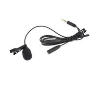 ibasenice Clip-on Microphone Lapel Lavalier Mic Portable Wired Microphone for Phone Live Broadcast Interview Black