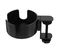 ibasenice Clip-on Table Cup Holder for Desk with Anti-fall Feature and Increased Storage Space, Made of Abs and Aluminium Alloy, Suitable for Buses and Hospitals with Bottom Hook