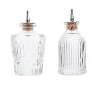 ibasenice Cocktail Mixing Glass Glass Bottles Leak-Proof Seal Syrup Dispenser 2pcs Vintage Bitter Bottles for Kitchen Storage