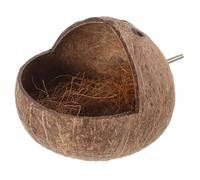 ibasenice Coconut Shell Parrot Nest Hanging Bird House for Parakeets and Small Birds Natural Birdcage Breeding Place Resting Bed