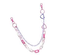ibasenice Colorful Acrylic Dancing Waist Chain with Heart Pendant, Stylish Performance Trousers Chain for Party Dance Accessories, Women’s Body Jewelry for Club and Festival Wear