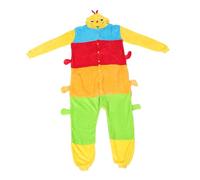 ibasenice Colorful Caterpillar Onesie Pajamas Flannel Sleepwear for Adults Cozy Warm Winter Loungewear Cartoon Design Halloween Party Nightwear Multi