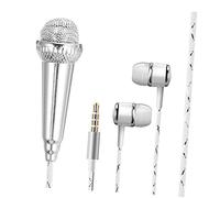 ibasenice Compact Little Microphone for Voice Recording Sturdy Portable Mini Mic for Phone Podcasting Singing Interviews and Video Blogging