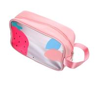 ibasenice Compact Pink Toiletry Bag with Double Layer Design and Dry Wet Separation, Pu Material Travel Pouch for Business Travel and Vacation
