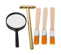 ibasenice Complete Archaeology Dig Kit with Hammer Brush Magnifying Glass Educational Treasure Excavation Tools for Parent Science Learning and Stem Exploration Authentic Archaeological