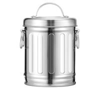 ibasenice Cool Ashtray Mini Countertop Trash Can Made of Galvanized Iron in A Vintage Bucket Style with Lid, Easy to Clean and A Mini Rubbish Bin with Cover for Kitchen or Office Use