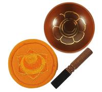 ibasenice Copper Buddhism Bowl Multi-function Sound Bowl with Mallet and Cushion Purple for Meditation Relaxation Mindfulness
