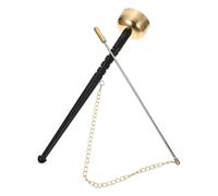 ibasenice Copper Yin Qing Meditation Bell for Temple Use with Wooden Long Handle, Traditional Buddhist Hand Percussion Instrument for Healing, Prayer, and Spiritual Meditation Sessions