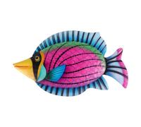 ibasenice Creative Cartoon Fish Wall Art Decor for Yard and Indoor Use Purple Iron Fish Hanging Sculpture for ’s Rooms and Garden