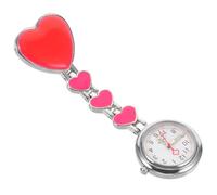 ibasenice Creative Four Heart Design Nurse Hanging Pocket Watch with Luminous Hands Fashion Medical Fob for Doctors and Nurses Hospital Clinic Decoration Rosy