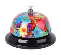 ibasenice Creative Reception Bell Delicate Printed Design Easy to Use Desktop Service Bell for Restaurants Hotels Schools and Kitchens Attention-grabbing Random Style