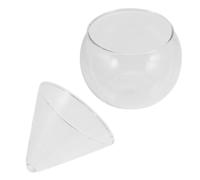 ibasenice Creative Round High Borosilicate Glass Cocktail Cup 10.4x10.4x9.5cm Easy to Hold and Clean for Restaurant and Hotel Use