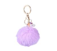 ibasenice Creative Unicorn Keychain with Lavender Metal Plush, Decorative Hanging Keyring for Car and Bag, Gift for Friend or Boys and Girls