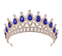 ibasenice Crown-shaped Rhinestone Headband and Women Zinc Alloy Material and Pin at Both Ends, Shining Wedding and Pageant Hair Accessory Photography Prop