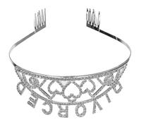 ibasenice Crystal Alloy Crown Headband for Women Adjustable Comfortable Fit Party Celebration Accessory