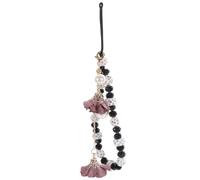 ibasenice Crystal Beaded Phone Lanyard Non-slip Wrist Strap with Flower Pendant for Decorating Cell Phone Gift for Friends Random Color