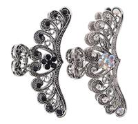 ibasenice Crystal Rhinestone Hair Claw Clip Deformation Resistant Bird Wing Shape, Lightweight 2pcs Metal Jaw Clip for Women, Parties and Formal Occasions