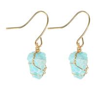 ibasenice Crystal Stone Dangle Earrings for Women Irregular Natural Rough Gemstone Pendants and Stylish Hook Drop Jewelry for Parties Weddings and Festivals