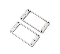 ibasenice Curved Humbucker Pickup Mounting Ring Frames for Electric Guitar Silver Includes Screws Neck and Bridge Compatible Easy to Install Durable Metal Construction