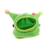 ibasenice Cute Bearded Dragon Hat for Lizards Geckos and Birds Winter Warm Reptile Cosplay Accessories Funny Pet Photo Props Horns and Pom Balls