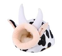 ibasenice Cute Cow Cotton Nest for Small Animals Guinea Pig Bedding Fleece Pet Bed Pet Habitat