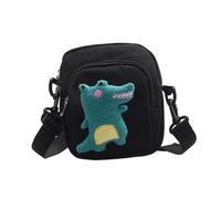 ibasenice Cute Dinosaur Canvas Mini Crossbody Bag Small Messenger Shoulder Purse for Women Fashion Travel Phone Pouch Storage Container Gift for Friends and Family