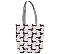 ibasenice Cute Large Capacity Tote Bag with Dachshund Print Portable Shoulder Bag for Women Versatile Travel and Shopping Handbag Comfortable and Stylish Choice
