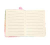 ibasenice Cute Plush Cat Shaped Small Diary Notebook with Fluffy Cover, Multi-function Writing Journal, Tie-dye Colored Student Notebook for Daily Use and Birthday